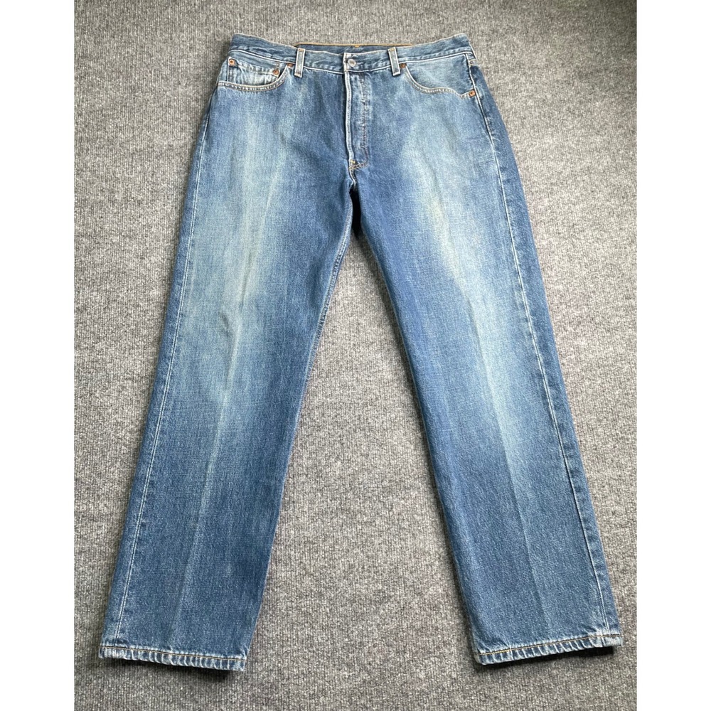 Levi's 501 Original Fit Jeans Mens 36x30 Blue Medium Wash Straight Leg Denim